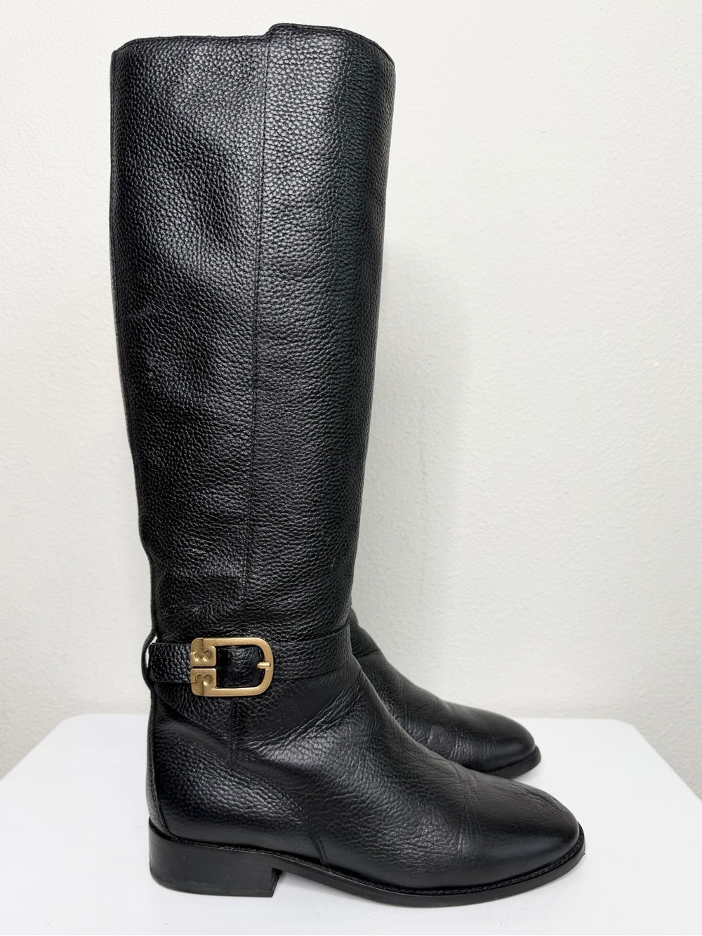 Tory Burch Brooke Classic Black Knee High Leather Riding Boots Size 6